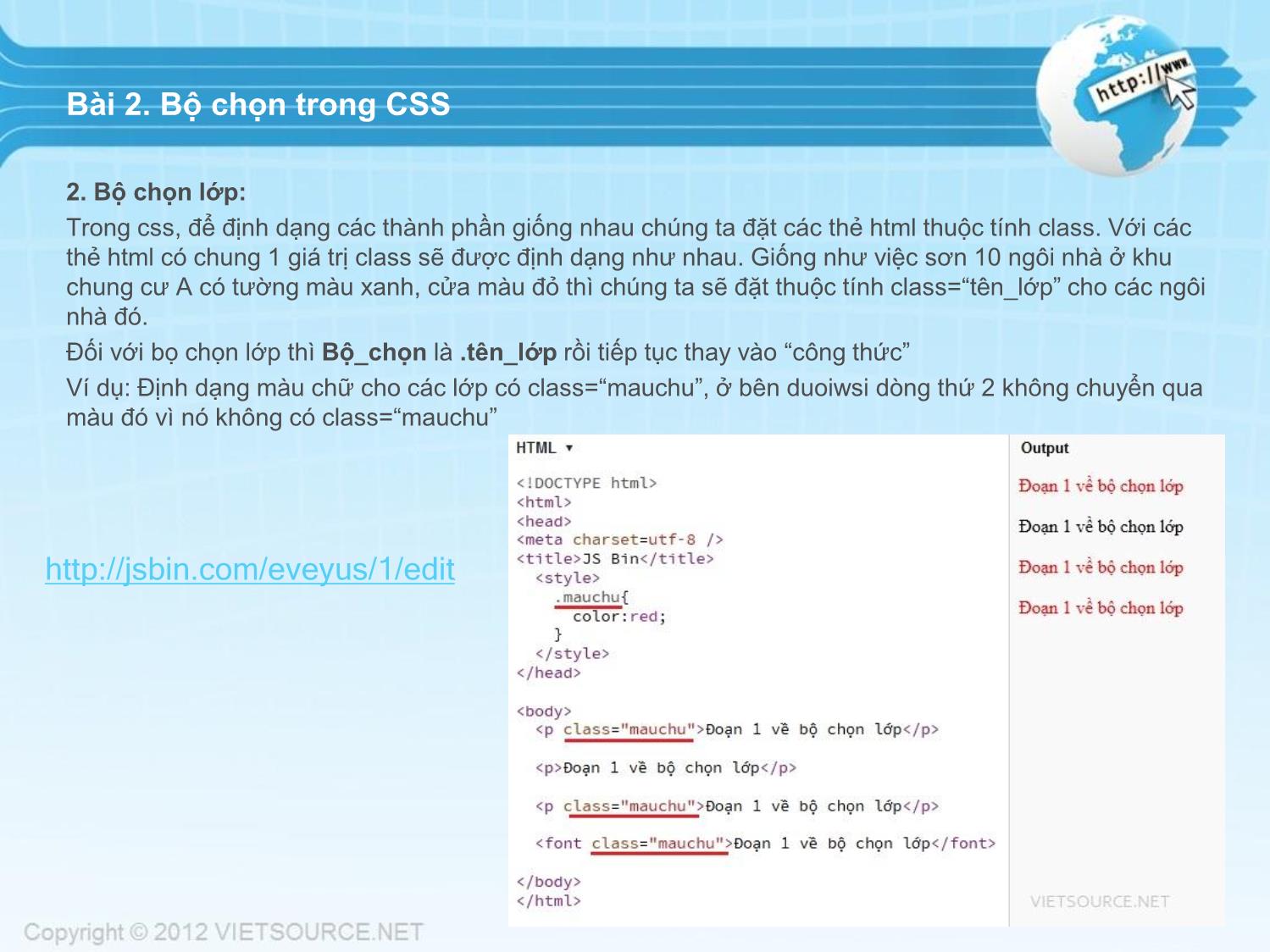 Bài giảng CSS - Bài 2: Bộ chọn trong CSS trang 3