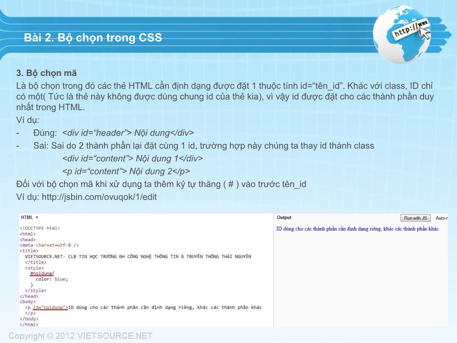 Bài giảng CSS - Bài 2: Bộ chọn trong CSS trang 4