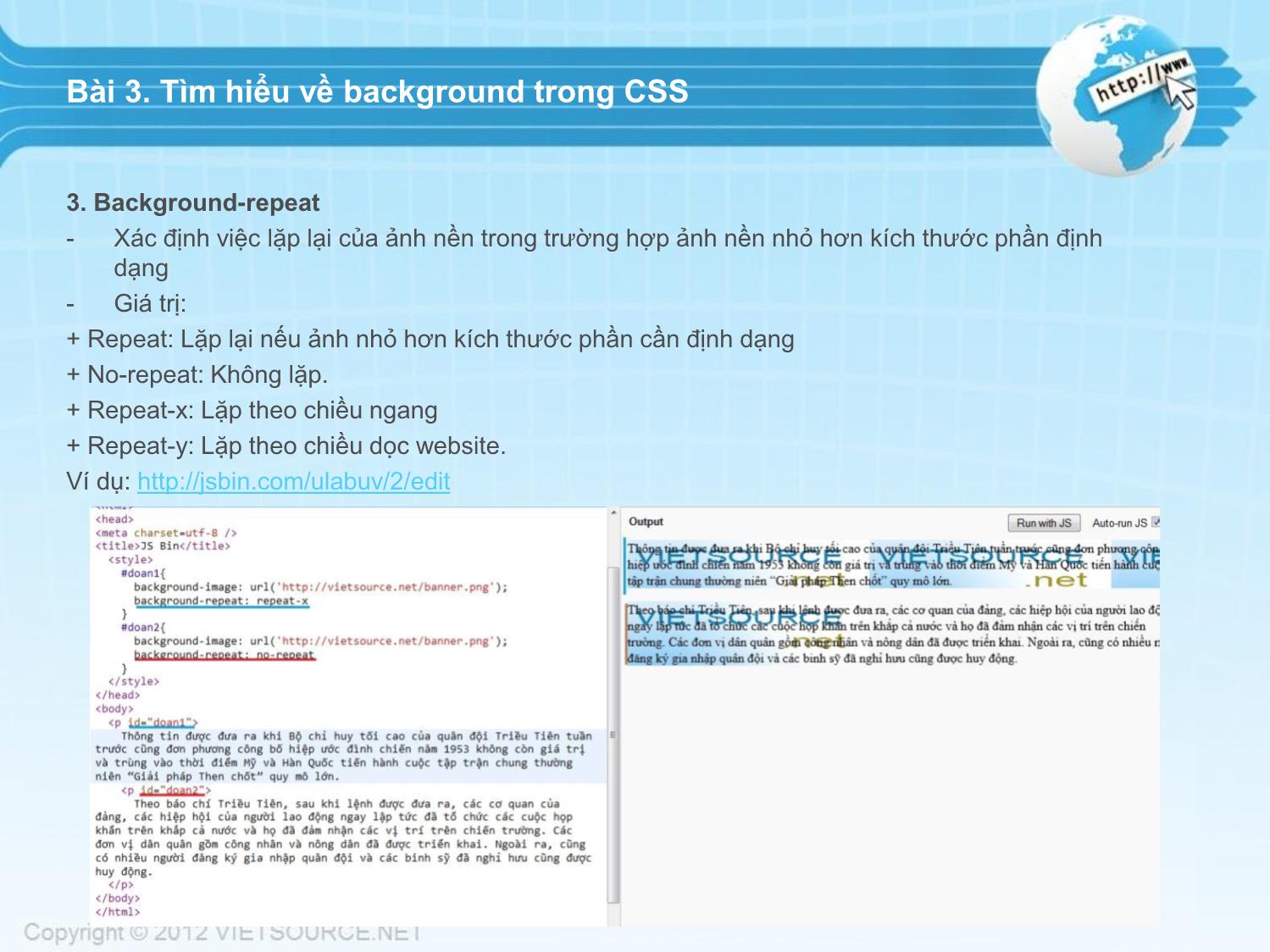 Bài giảng CSS - Bài 3: Tìm hiểu về background trong CSS trang 2