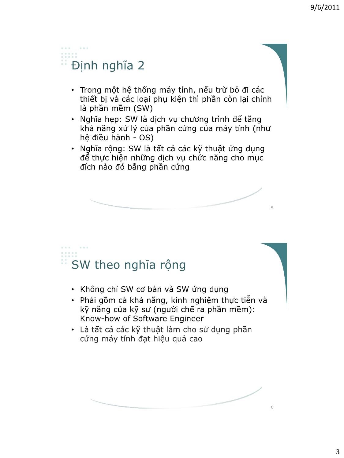 Bài giảng Công nghệ phần mềm - Phần I: Giới thiệu chung về công nghệ phần mềm - Vũ Thị Hương Giang trang 3