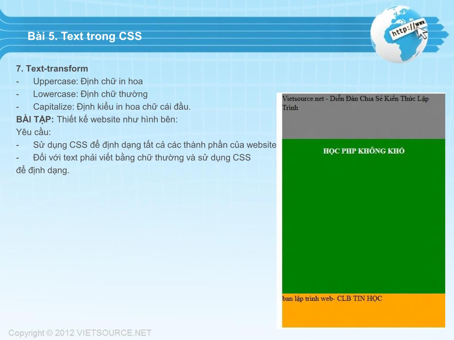 Bài giảng CSS - Bài 5: Text trong CSS trang 3