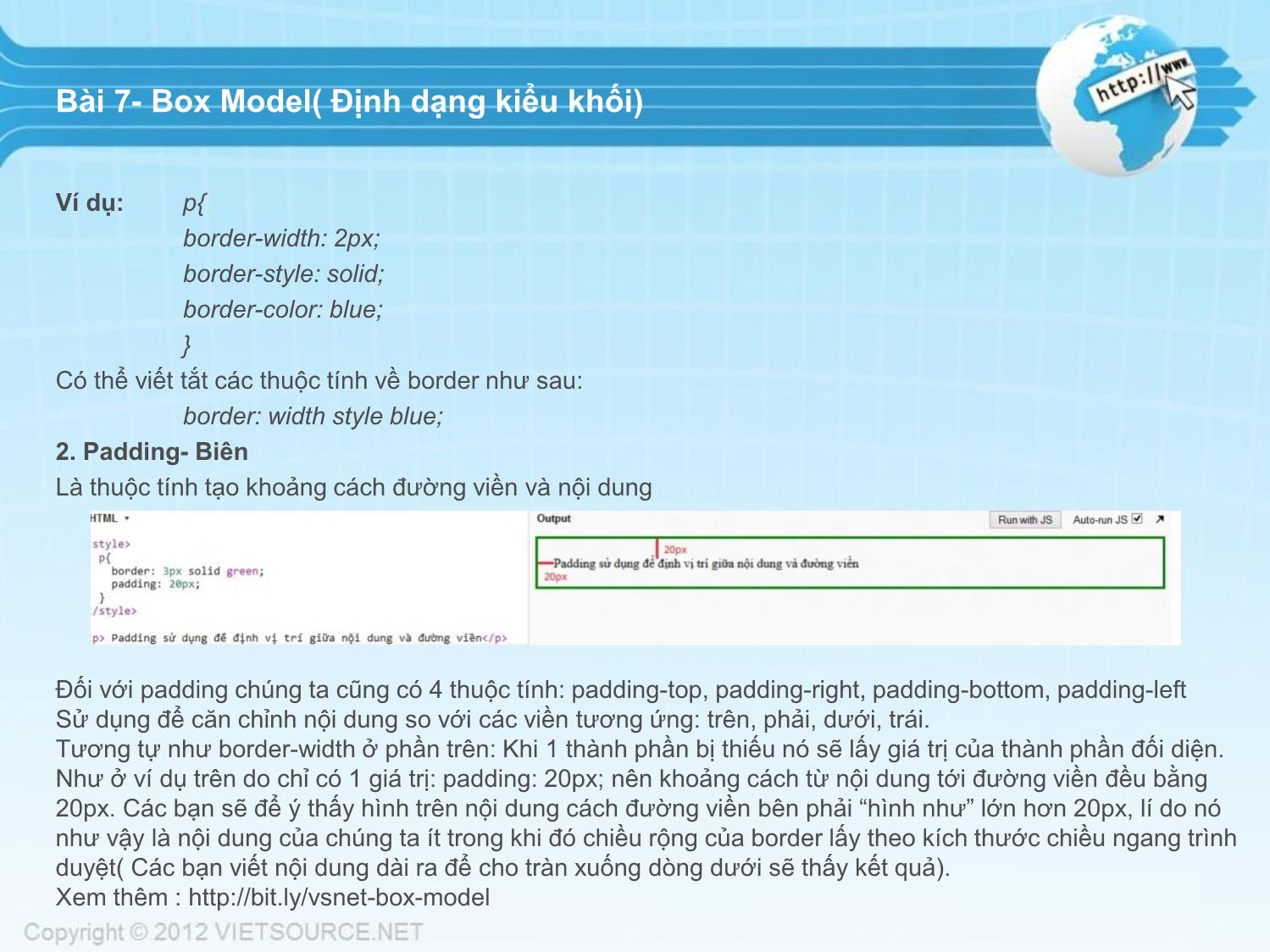 Bài giảng CSS - Bài 7: Box Model (Định dạng kiểu khối) trang 2