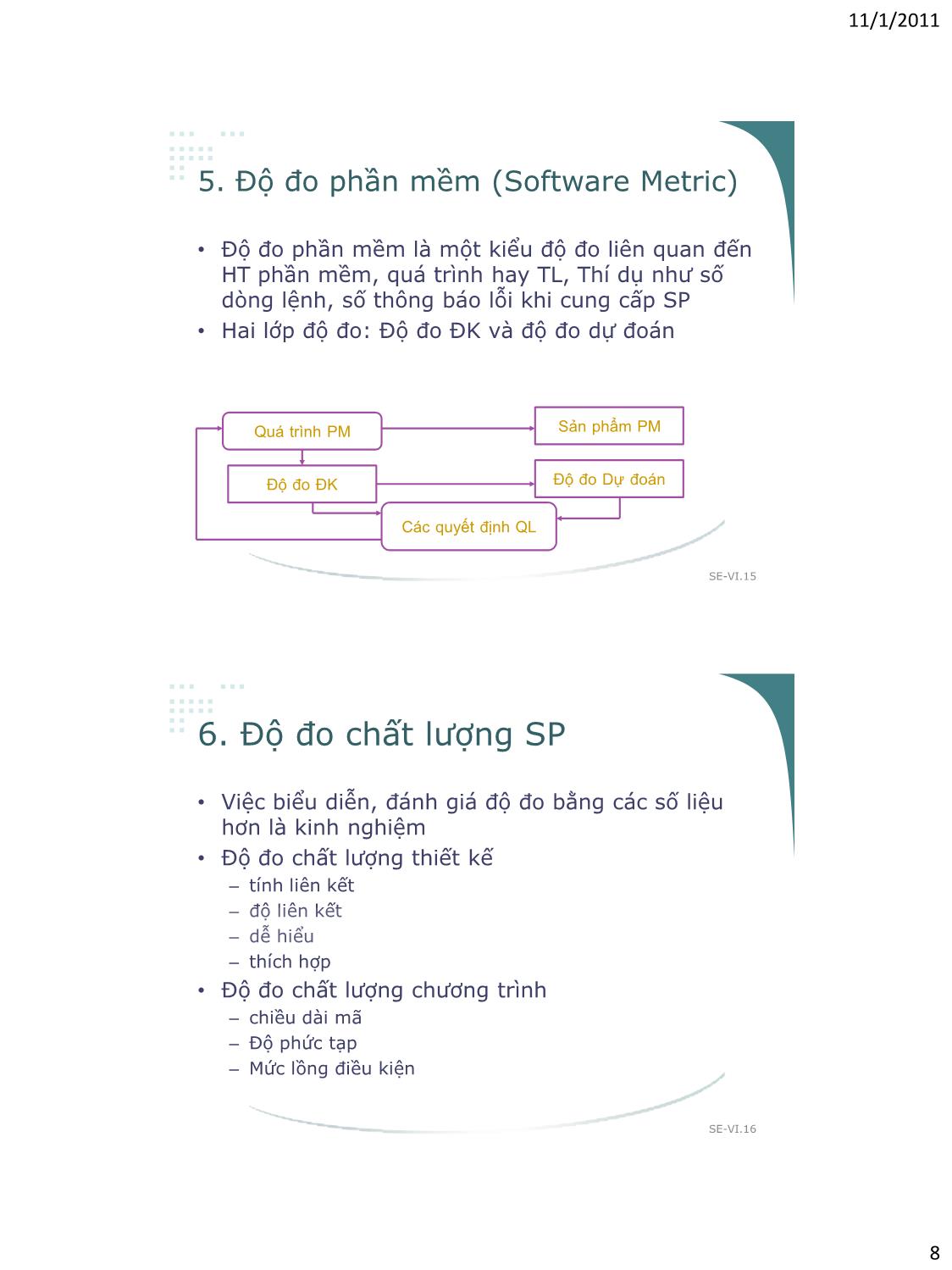 Bài giảng Công nghệ phần mềm - Phần VI: Các chủ đề nâng cao - Vũ Thị Hương Giang trang 8