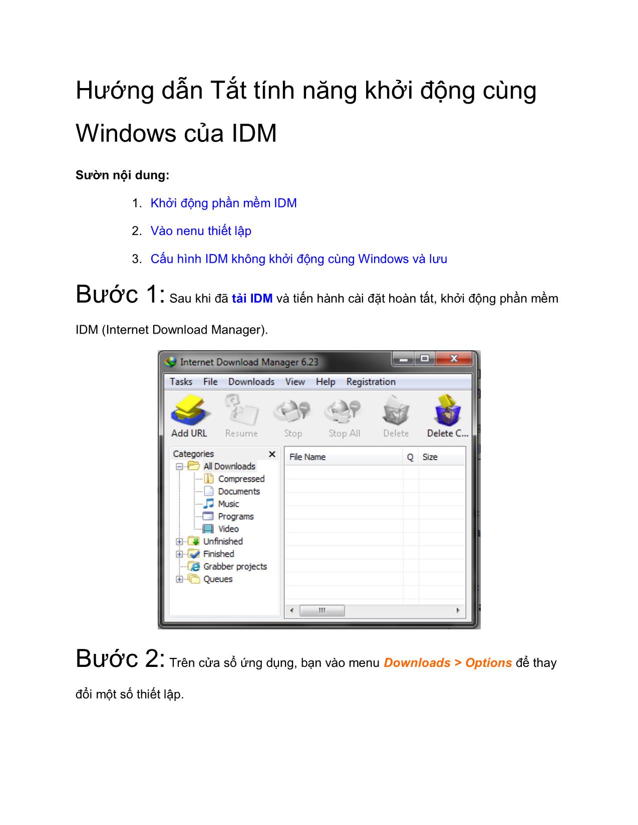 Tài liệu Chỉnh mặc định download và tắt tính năng khởi động cùng Windows của IDM trang 4