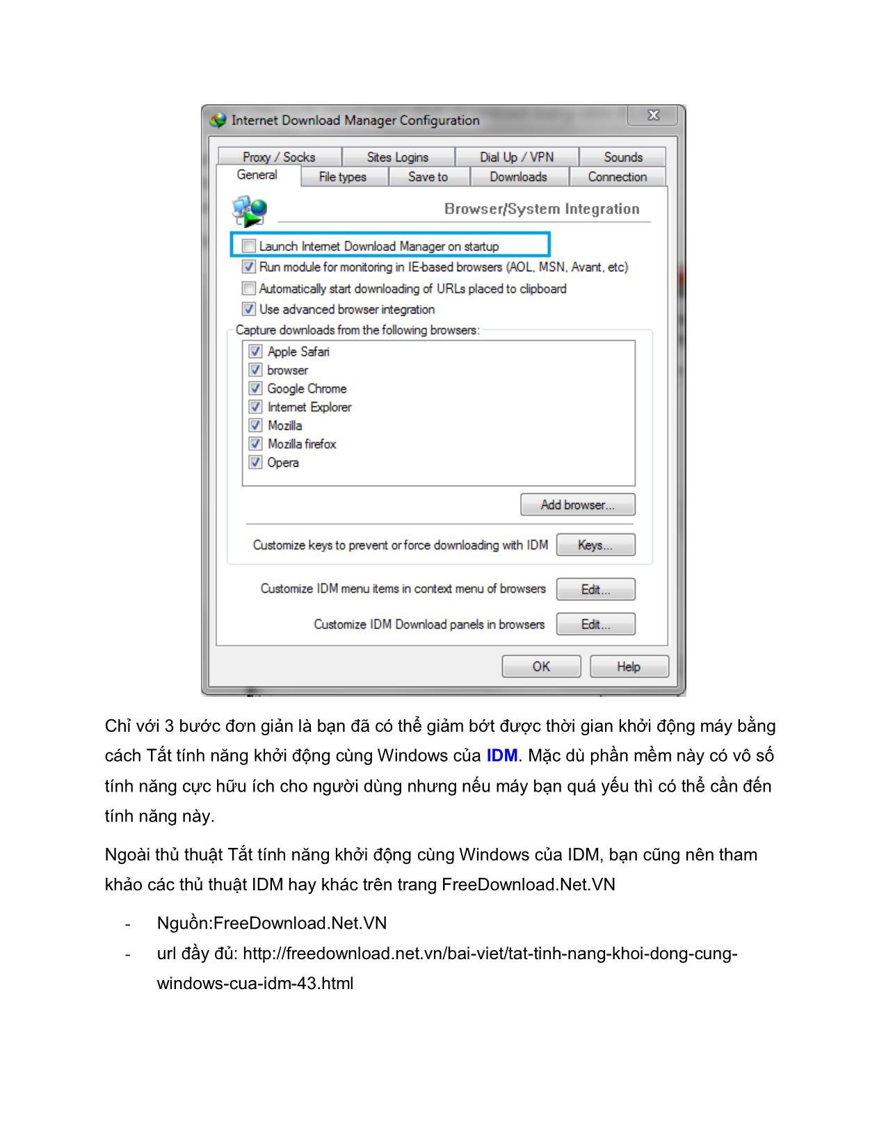 Tài liệu Chỉnh mặc định download và tắt tính năng khởi động cùng Windows của IDM trang 6