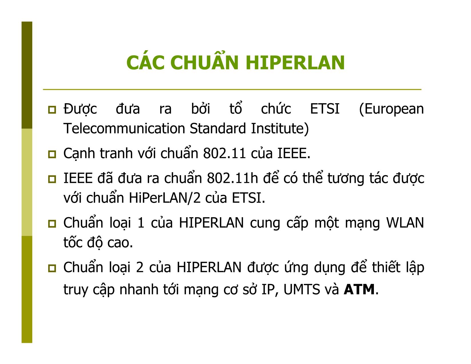 Bài giảng Mạng không dây - Chương 3: Wireless atm and ad hoc routing trang 4