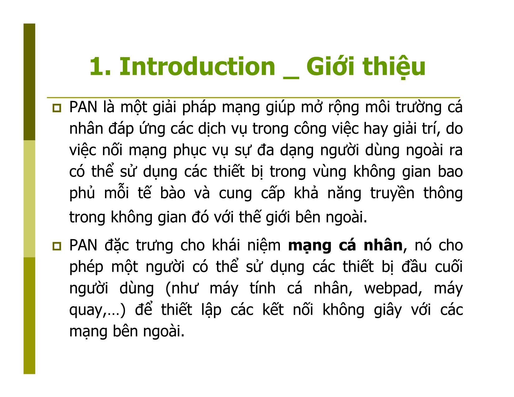 Bài giảng Mạng không dây - Chương 4: Personal area networks trang 2