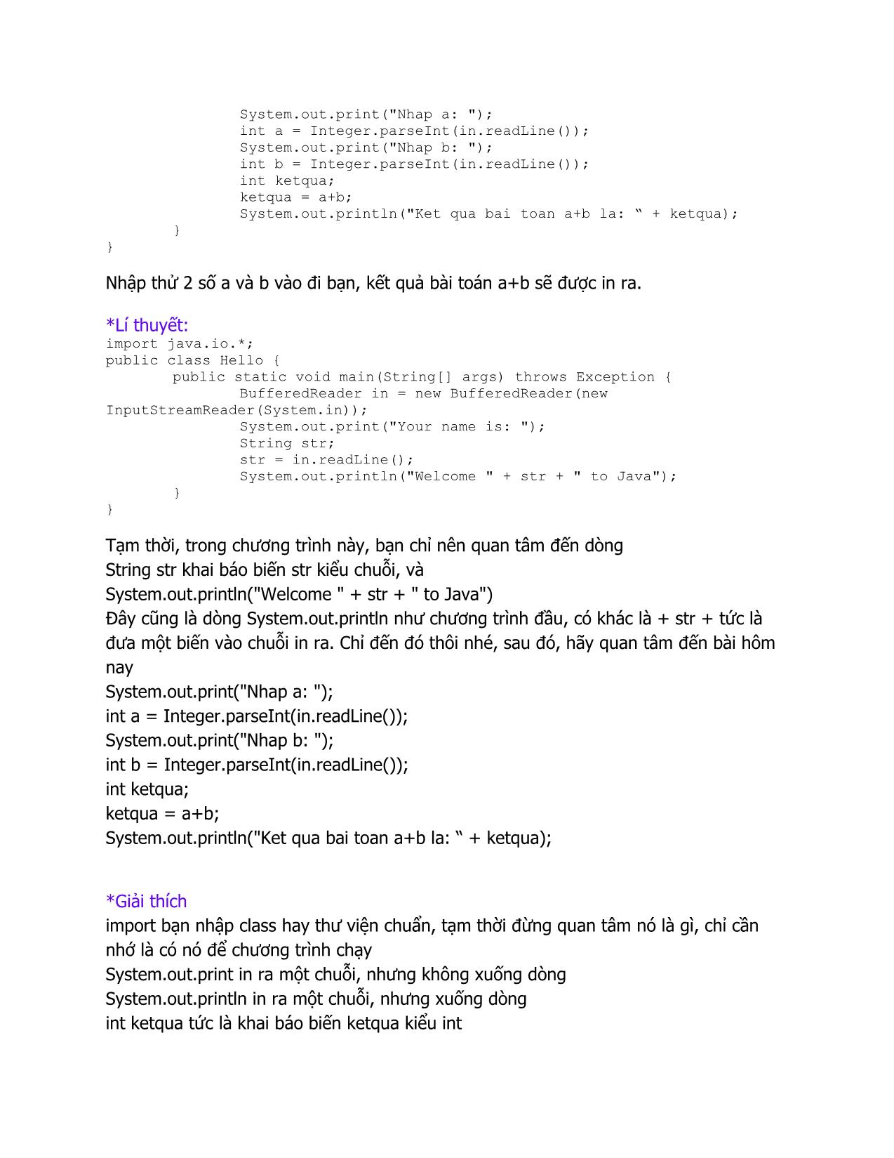 Giáo trình Lập trình Java - Chương 1: Bắt đầu với Java trang 2