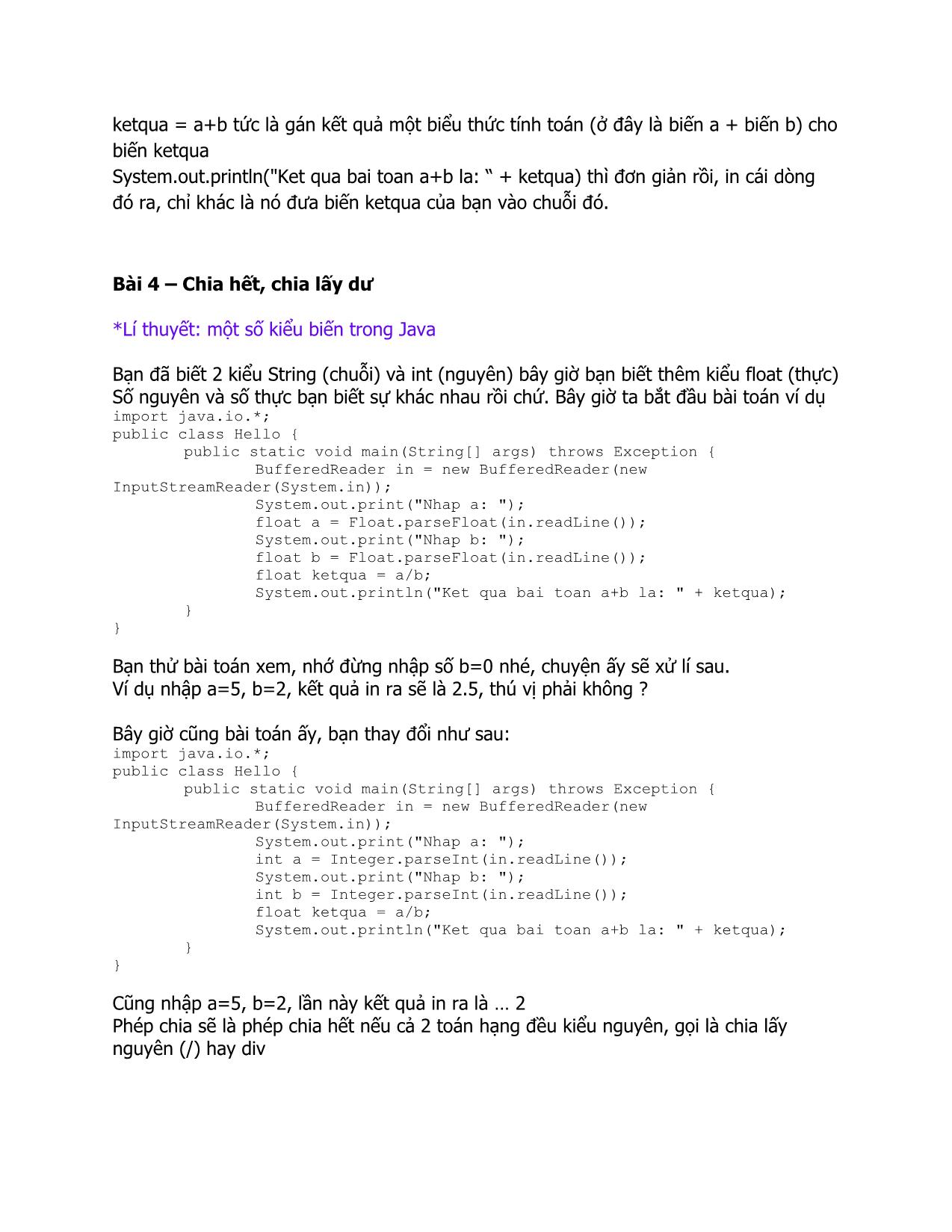 Giáo trình Lập trình Java - Chương 1: Bắt đầu với Java trang 3