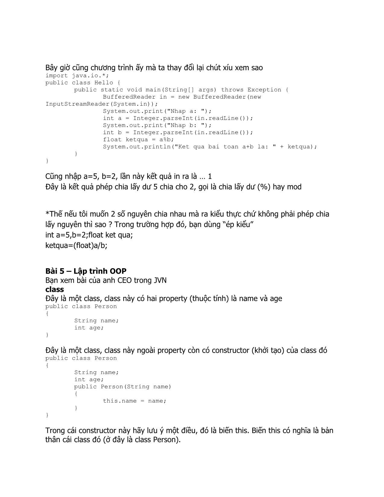 Giáo trình Lập trình Java - Chương 1: Bắt đầu với Java trang 4