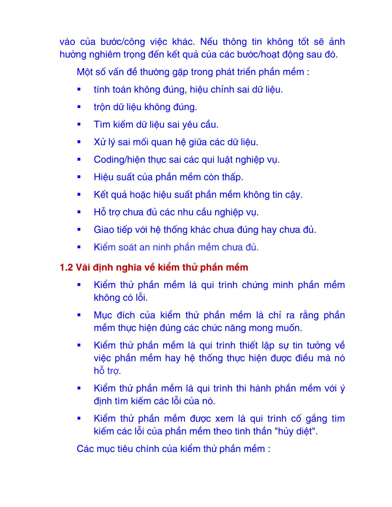 Bài giảng Kiểm thử phần mềm - Chương 1: Tổng quát về kiểm thử phần mềm - Nguyễn Văn Hiệp trang 2