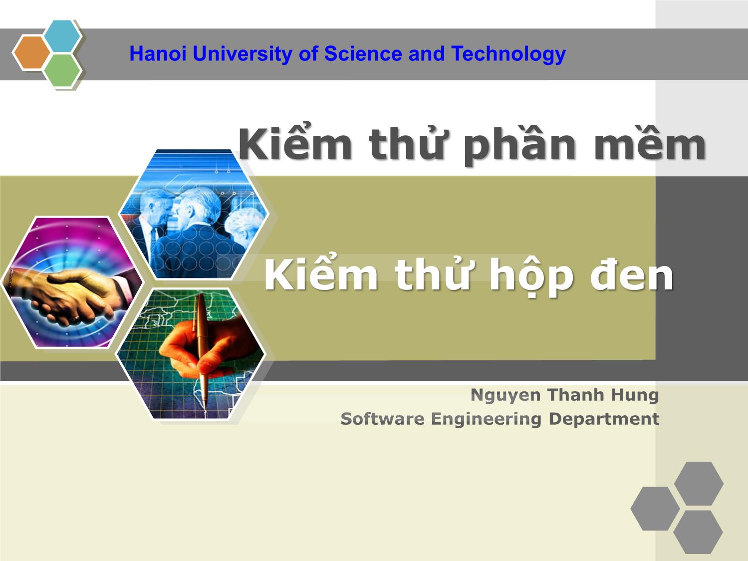 Bài giảng Kiểm thử phần mềm - Chương 2: Kiểm thử hộp đen - Nguyễn Thanh Hùng trang 1