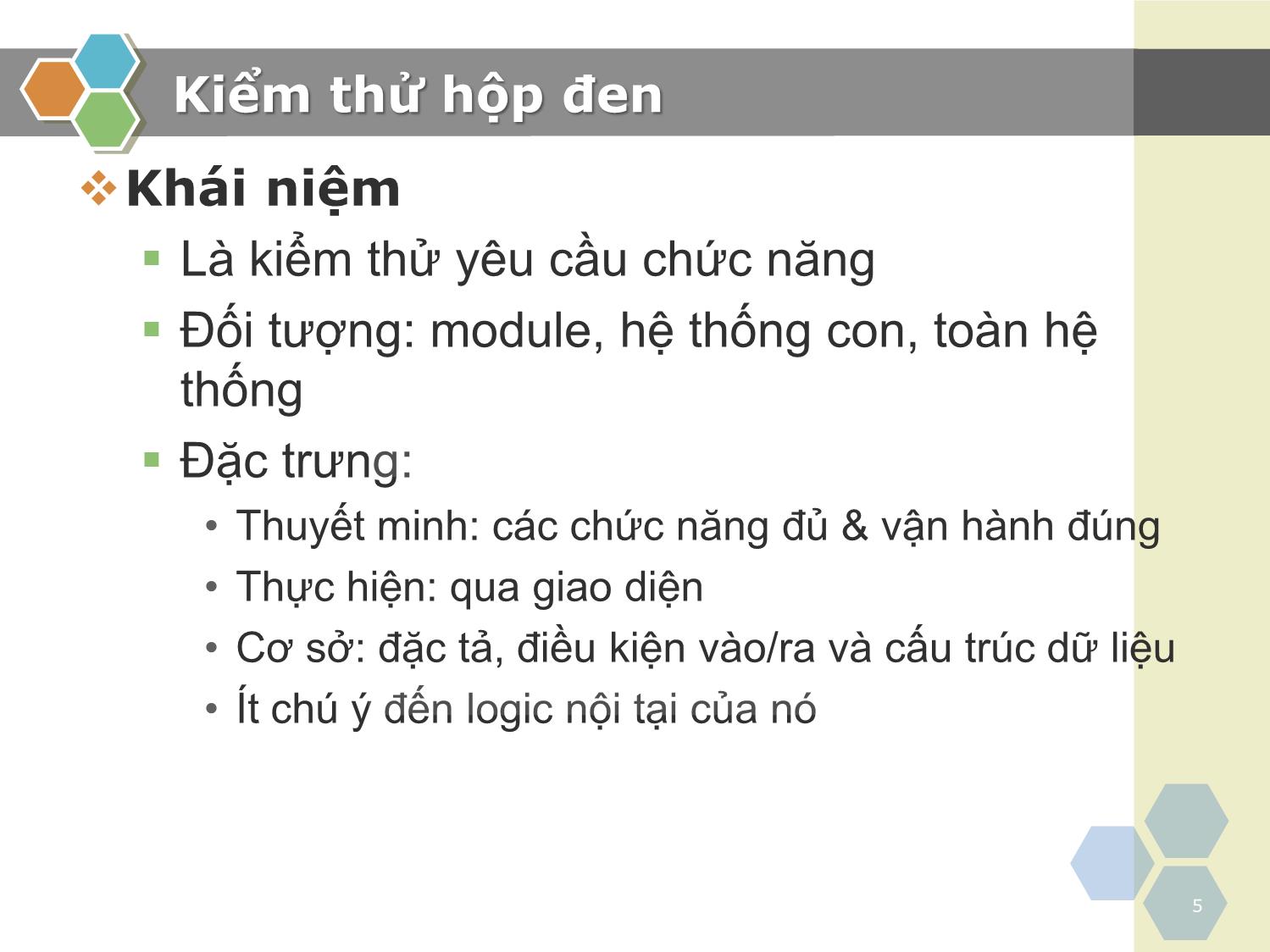 Bài giảng Kiểm thử phần mềm - Chương 2: Kiểm thử hộp đen - Nguyễn Thanh Hùng trang 5