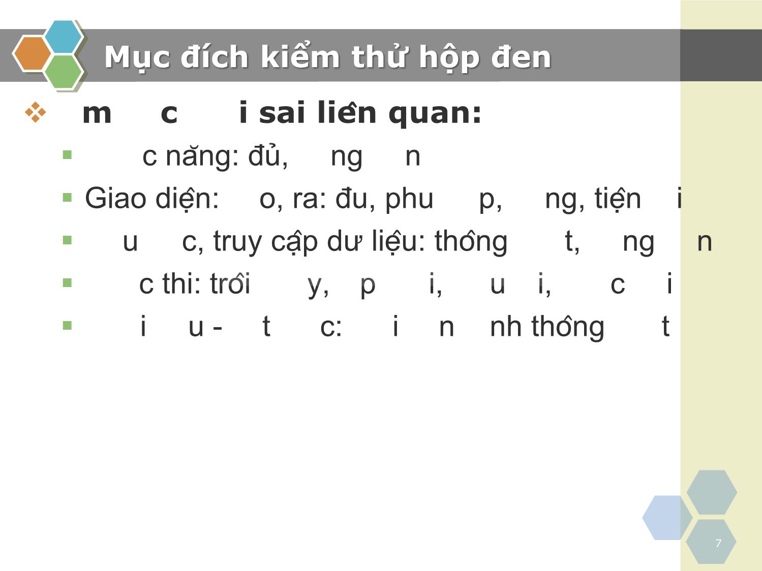 Bài giảng Kiểm thử phần mềm - Chương 2: Kiểm thử hộp đen - Nguyễn Thanh Hùng trang 7