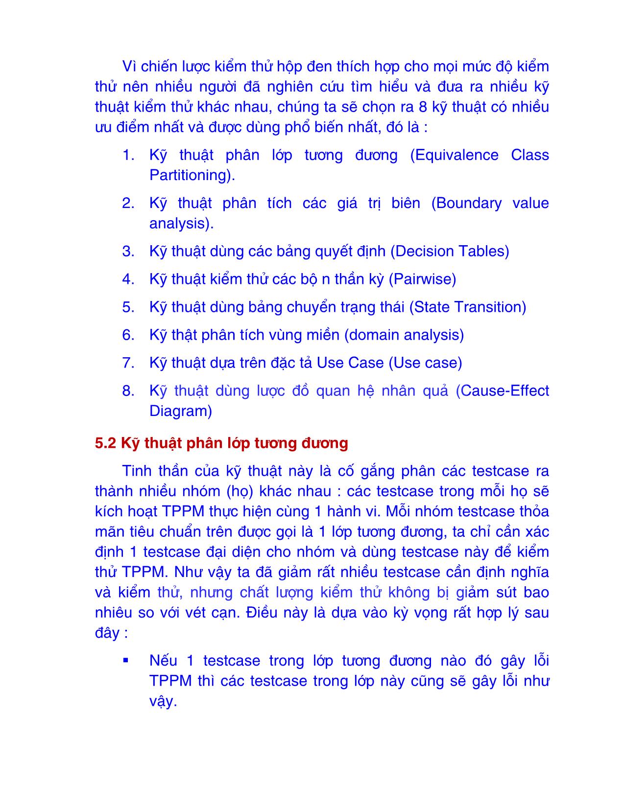 Bài giảng Kiểm thử phần mềm - Chương 5: Kỹ thuật kiểm thử hộp đen - Nguyễn Văn Hiệp trang 2