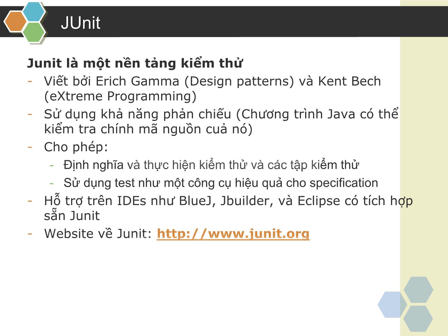 Bài giảng Kiểm thử phần mềm - Chương 5: JUnit - Nguyễn Thanh Hùng trang 2
