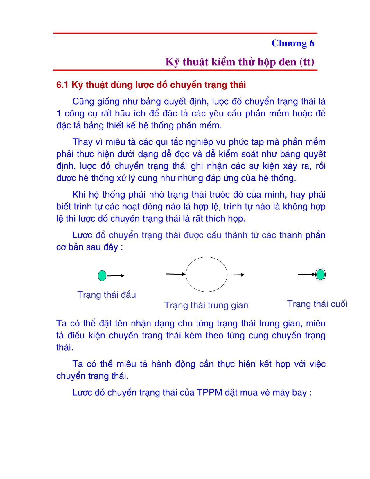 Bài giảng Kiểm thử phần mềm - Chương 6: Kỹ thuật kiểm thử hộp đen - Nguyễn Văn Hiệp trang 1