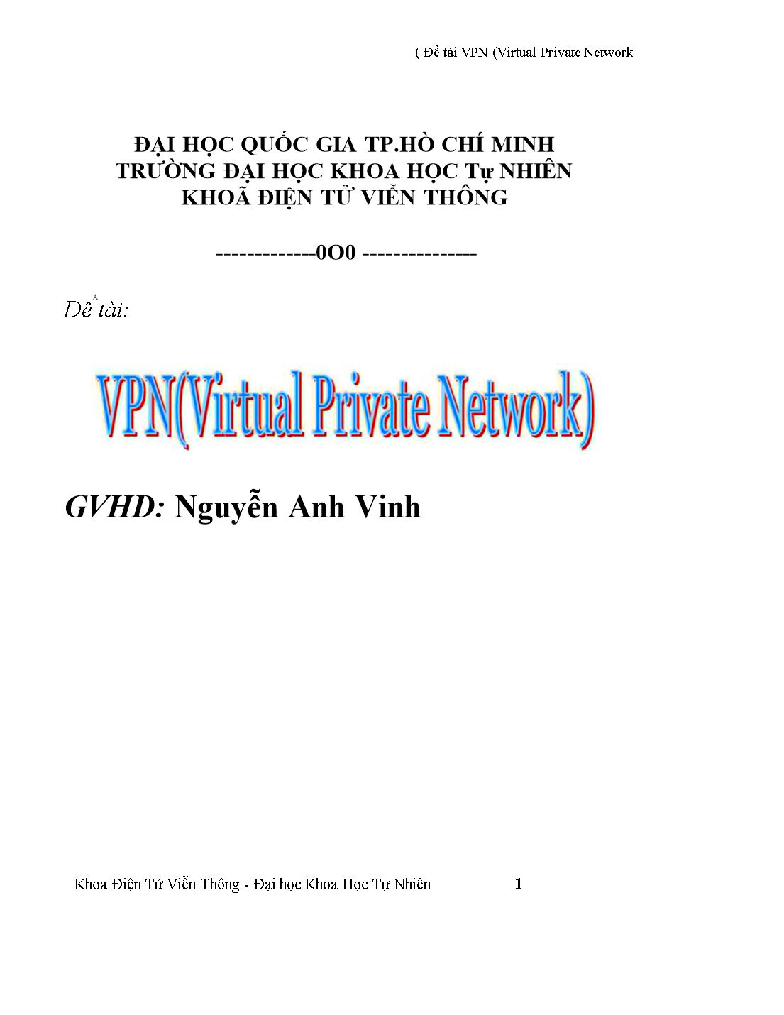 Báo cáo môn Công nghệ mạng - Virtual private network0 trang 1