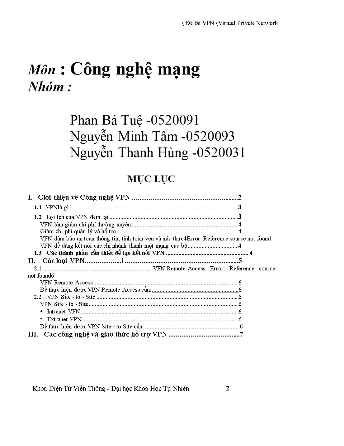 Báo cáo môn Công nghệ mạng - Virtual private network0 trang 2