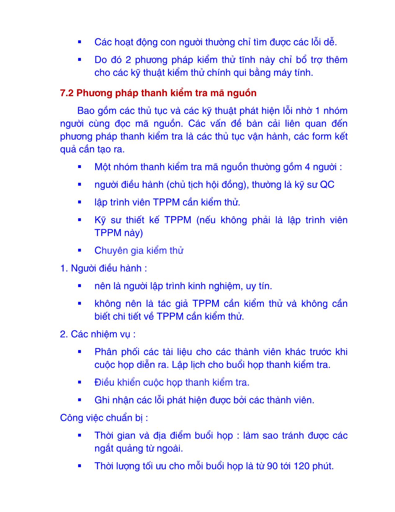 Bài giảng Kiểm thử phần mềm - Chương 7: Thanh tra, chạy thử & xem xét mã nguồn - Nguyễn Văn Hiệp trang 3