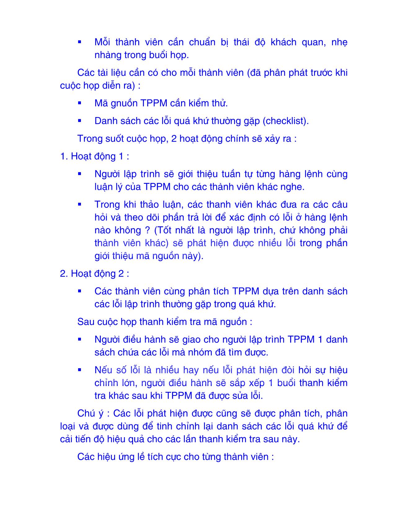 Bài giảng Kiểm thử phần mềm - Chương 7: Thanh tra, chạy thử & xem xét mã nguồn - Nguyễn Văn Hiệp trang 4