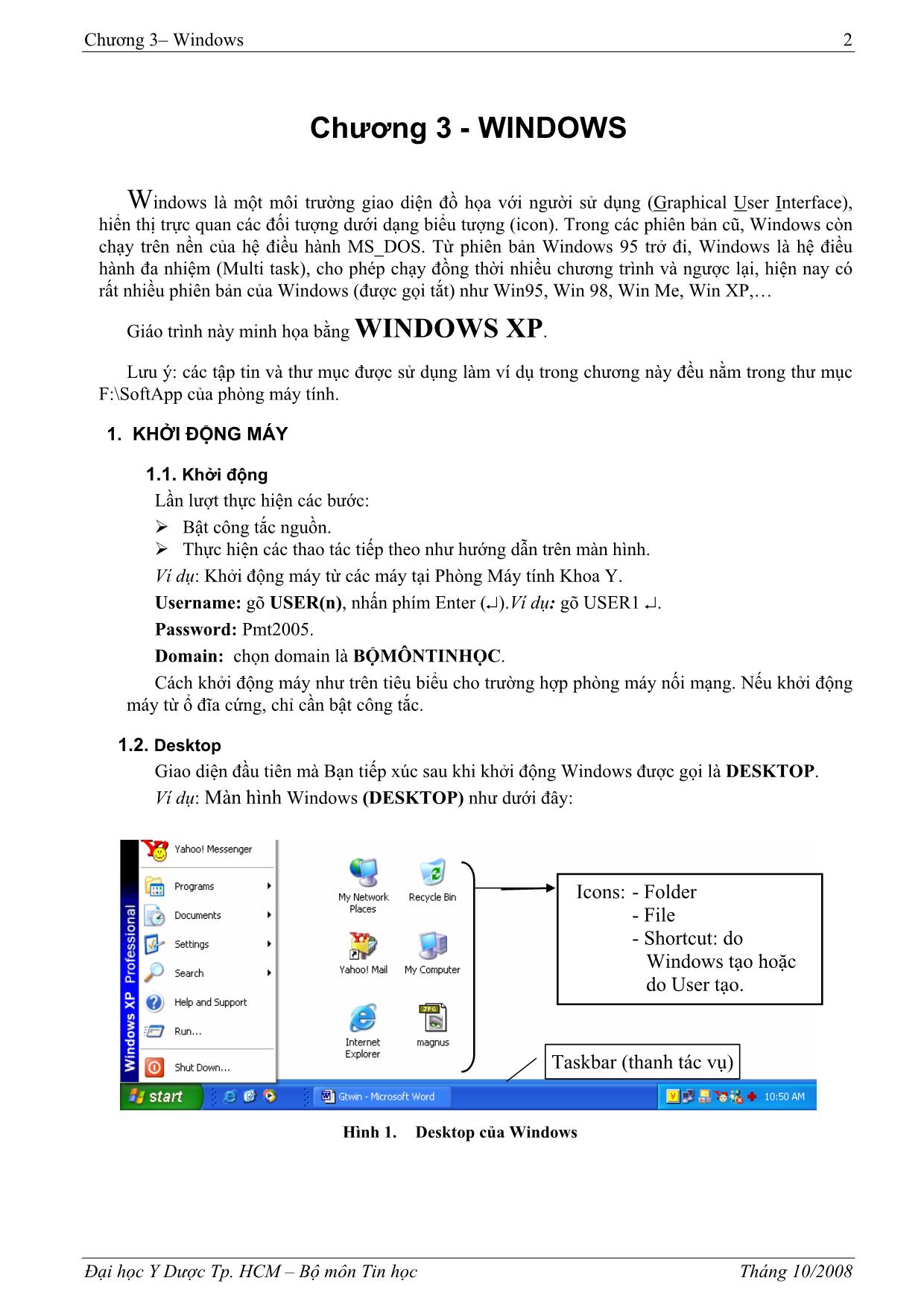 Giáo trình Tin học - Chương 3: Windows trang 2