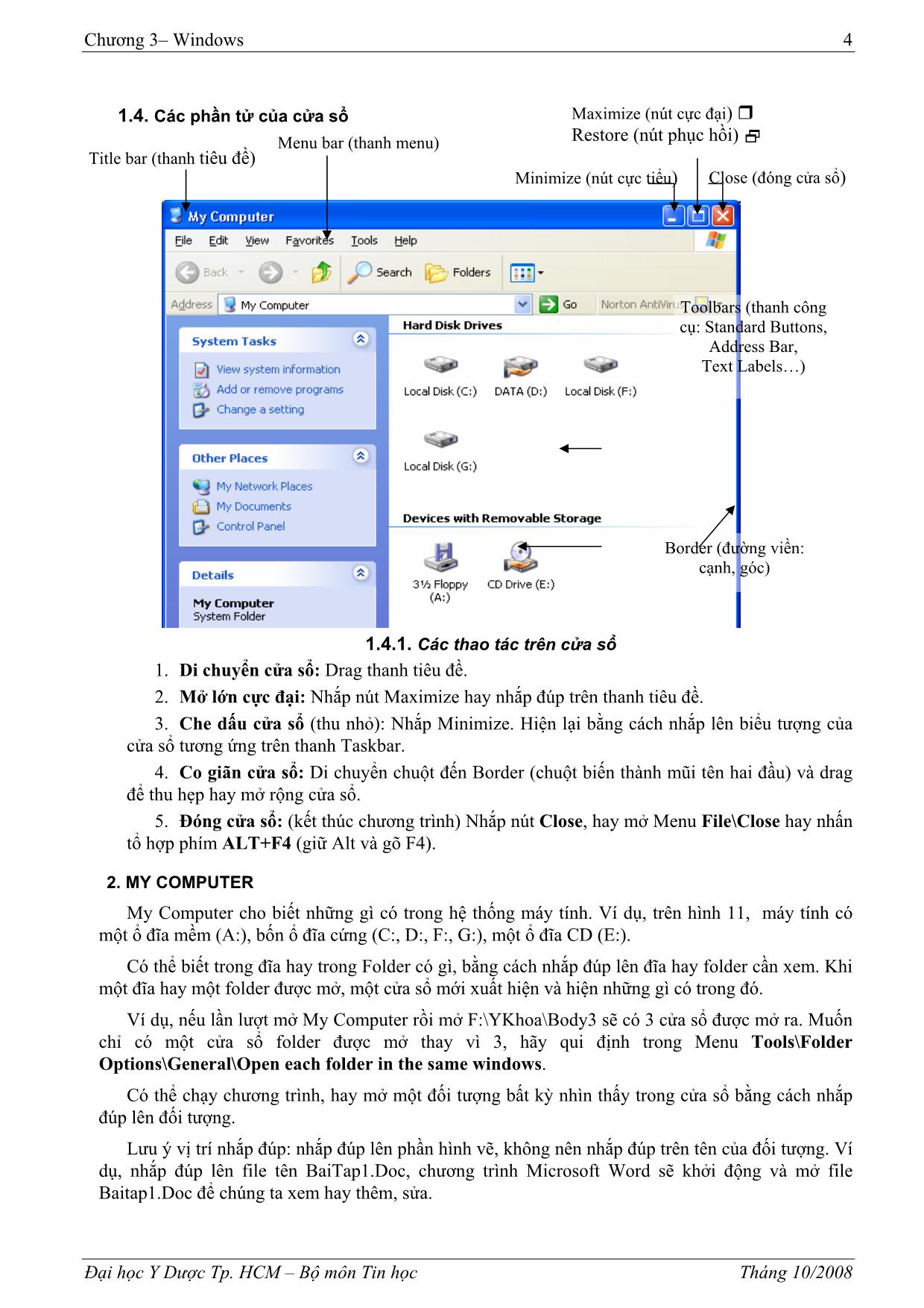 Giáo trình Tin học - Chương 3: Windows trang 4