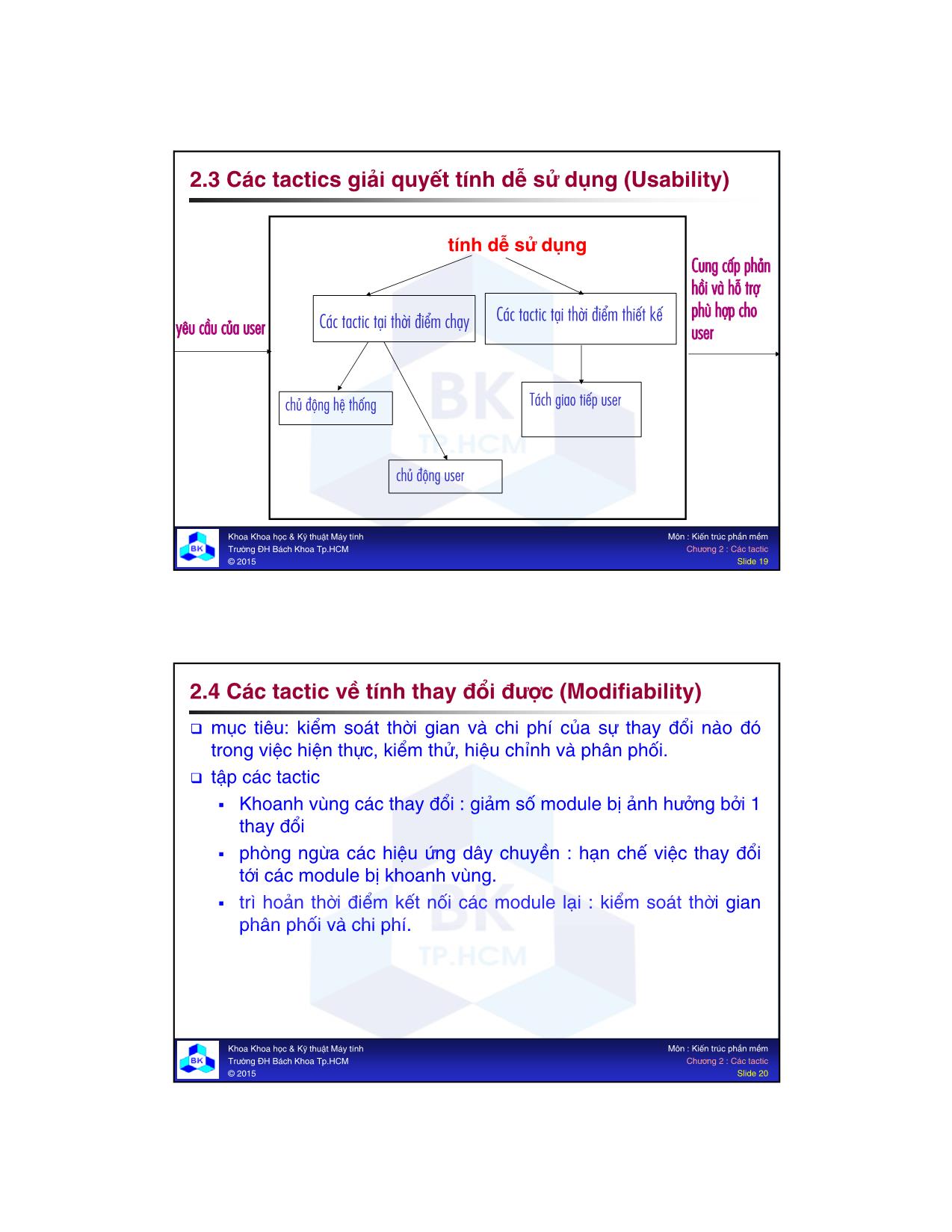 Bài giảng Kiến trúc phần mềm - Chương 2: Các tactic - Nguyễn Trung Hiệp trang 10