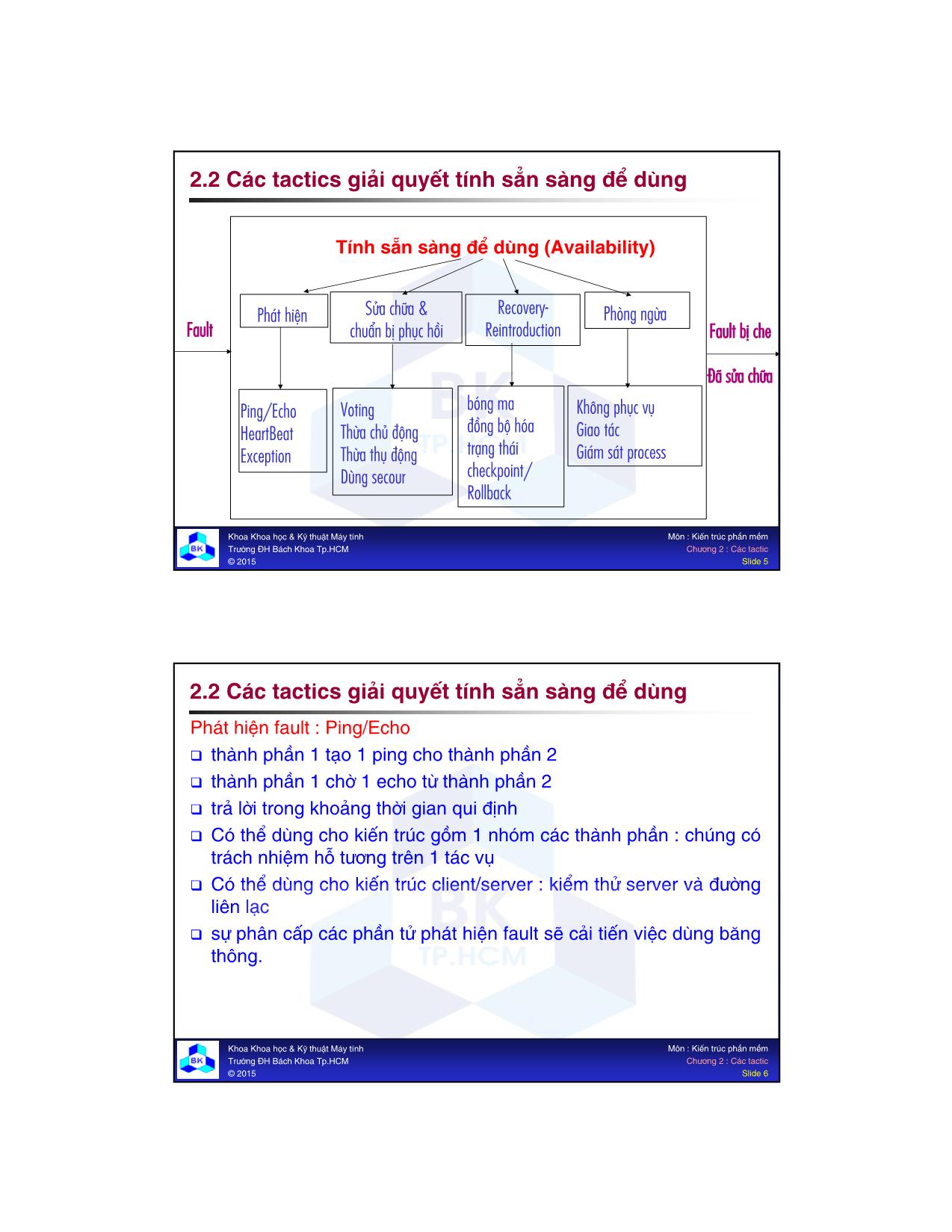 Bài giảng Kiến trúc phần mềm - Chương 2: Các tactic - Nguyễn Trung Hiệp trang 3