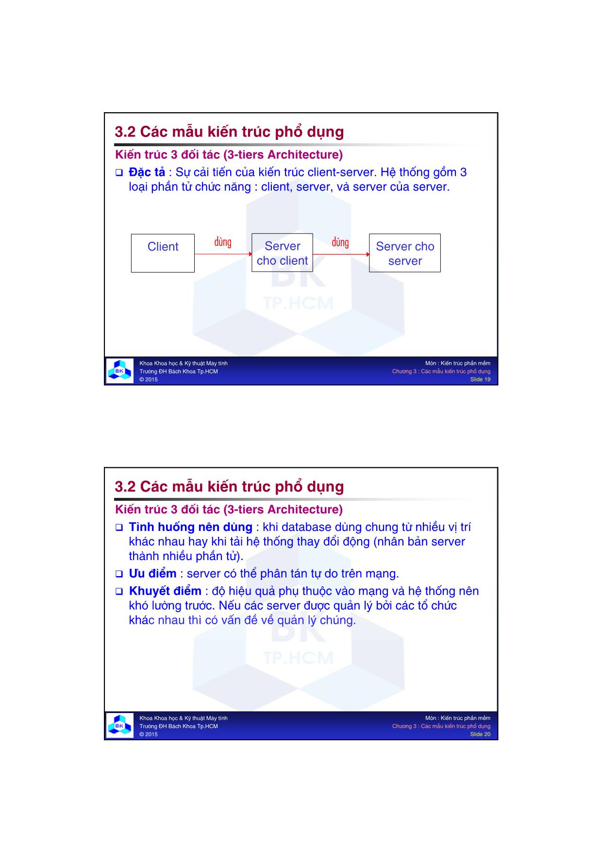 Bài giảng Kiến trúc phần mềm - Chương 3: Các mẫu kiến trúc phổ dụng - Nguyễn Trung Hiệp trang 10