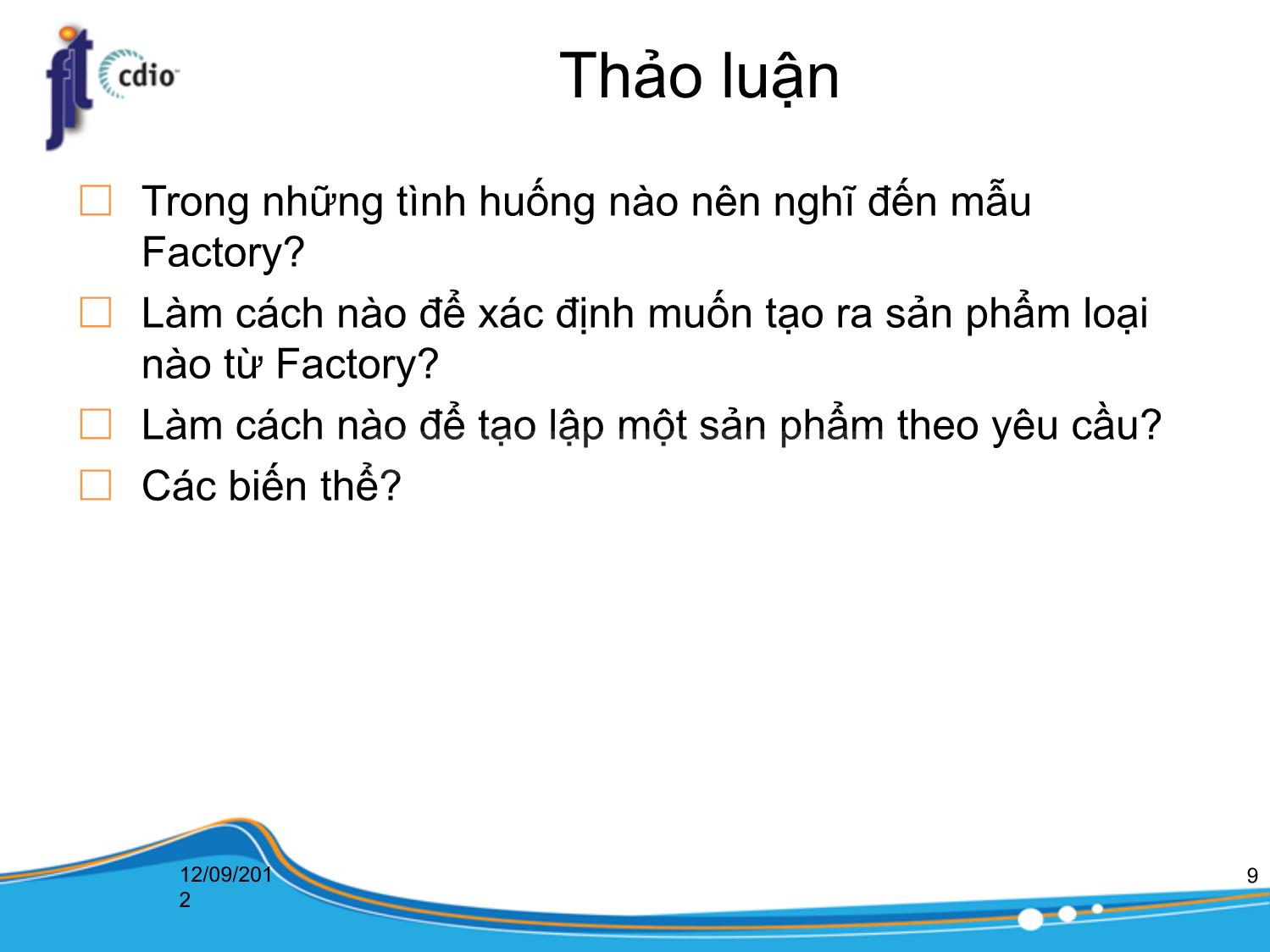 Bài giảng Kiến trúc phần mềm - Chương: Mẫu thiết kế (Phần 1) - Trần Minh Triết trang 9