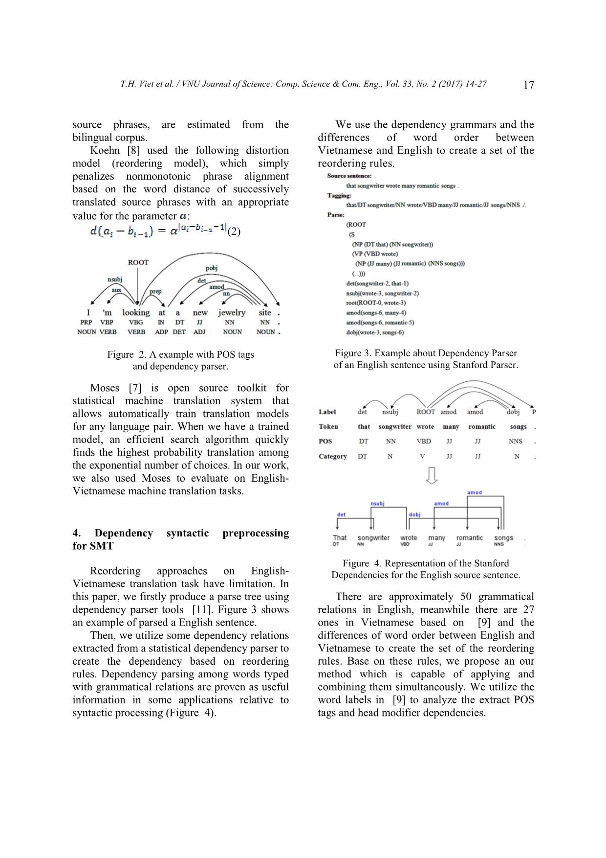 Dependency - Based pre - ordering for English - Vietnamese statistical machine translation trang 4