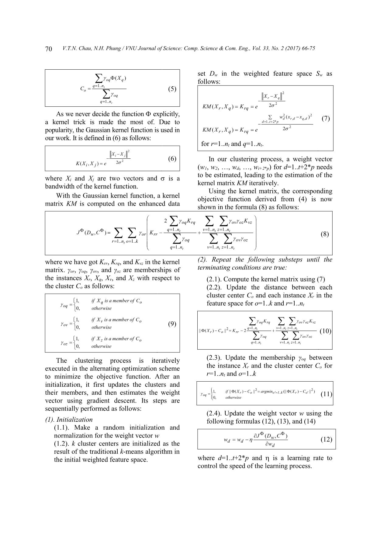 Educational data clustering in a weighted feature space using kernel K-means and transfer learning algorithms trang 5