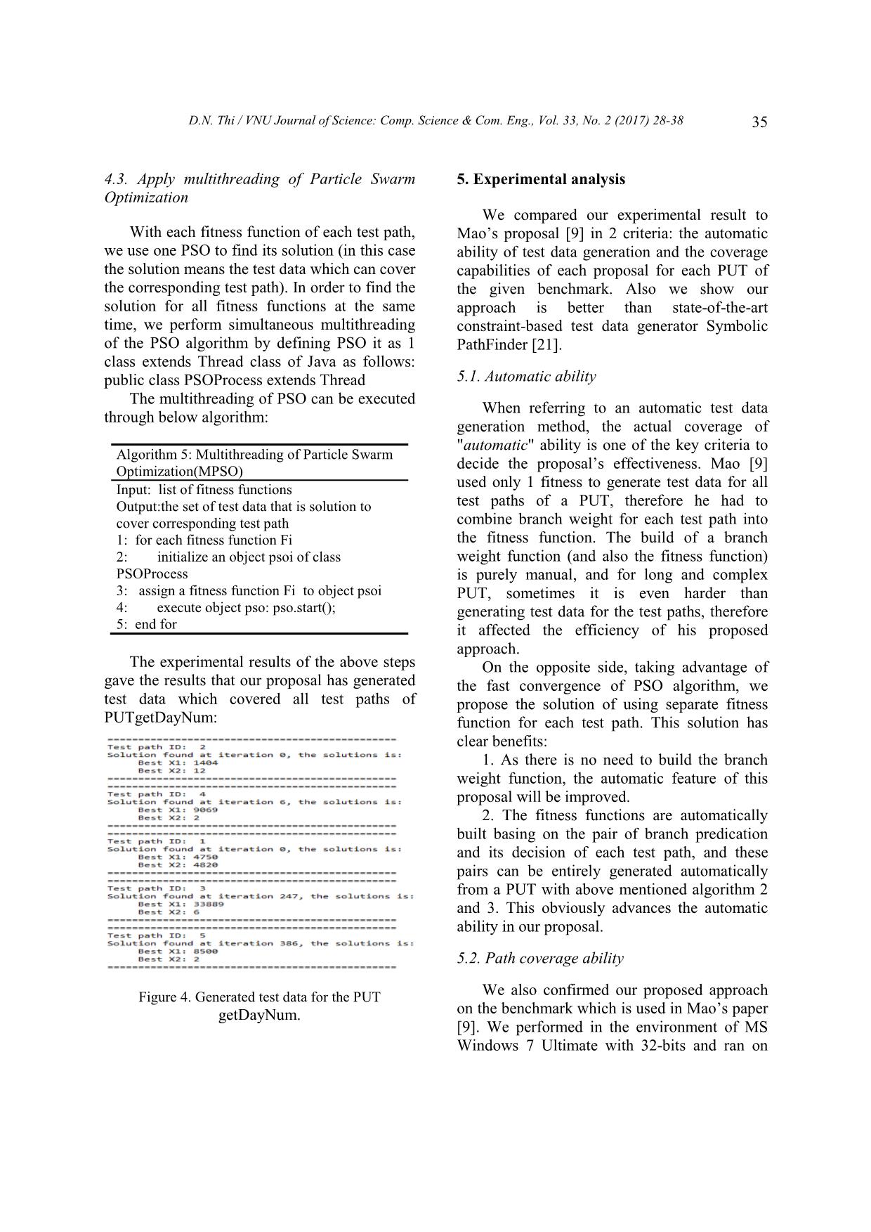 Generating test data for software structural testing using particle swarm optimization trang 8