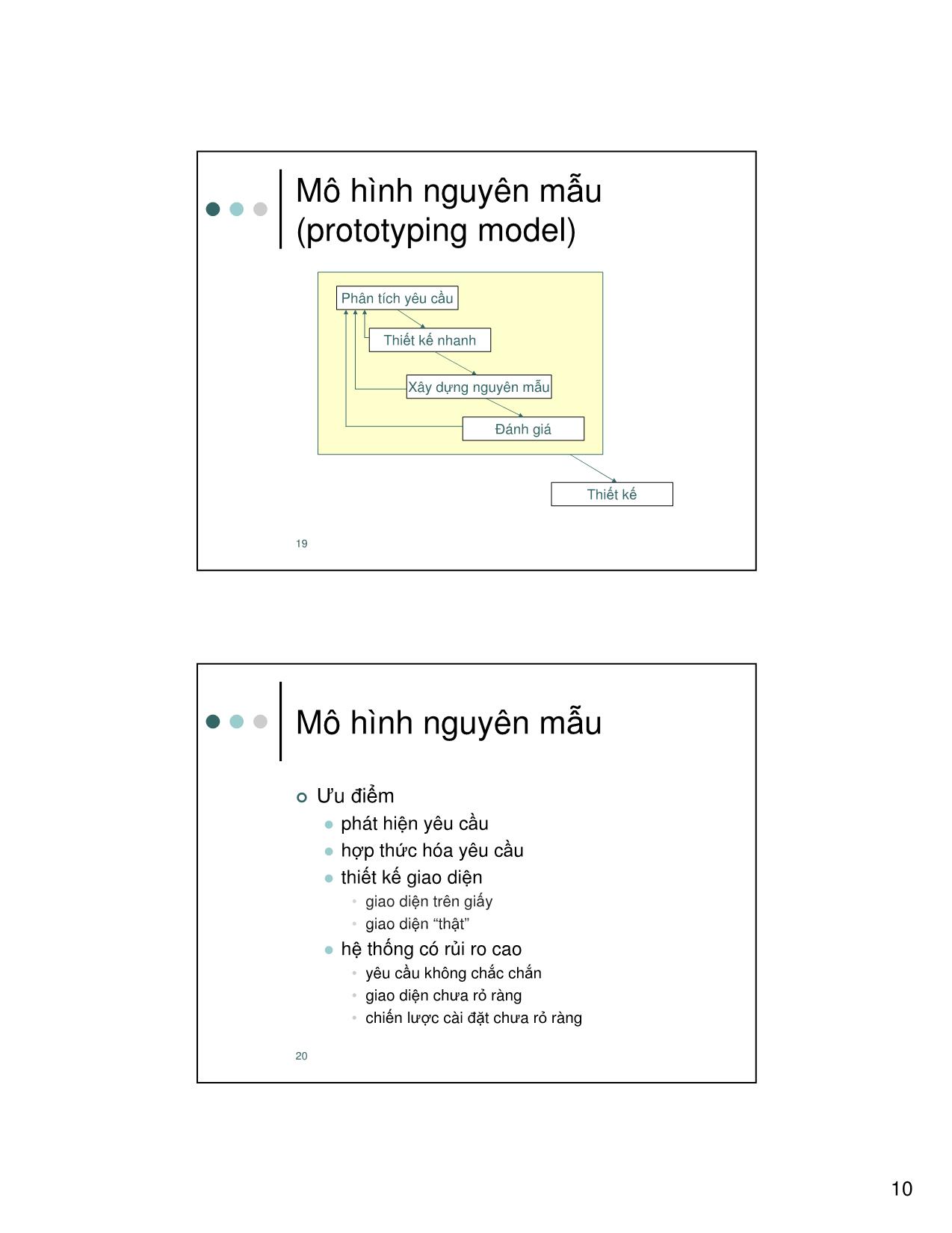 Bài giảng Nhập môn công nghệ phần mềm - Chương 2: Mô hình phát triển - Nguyễn Thanh Bình trang 10