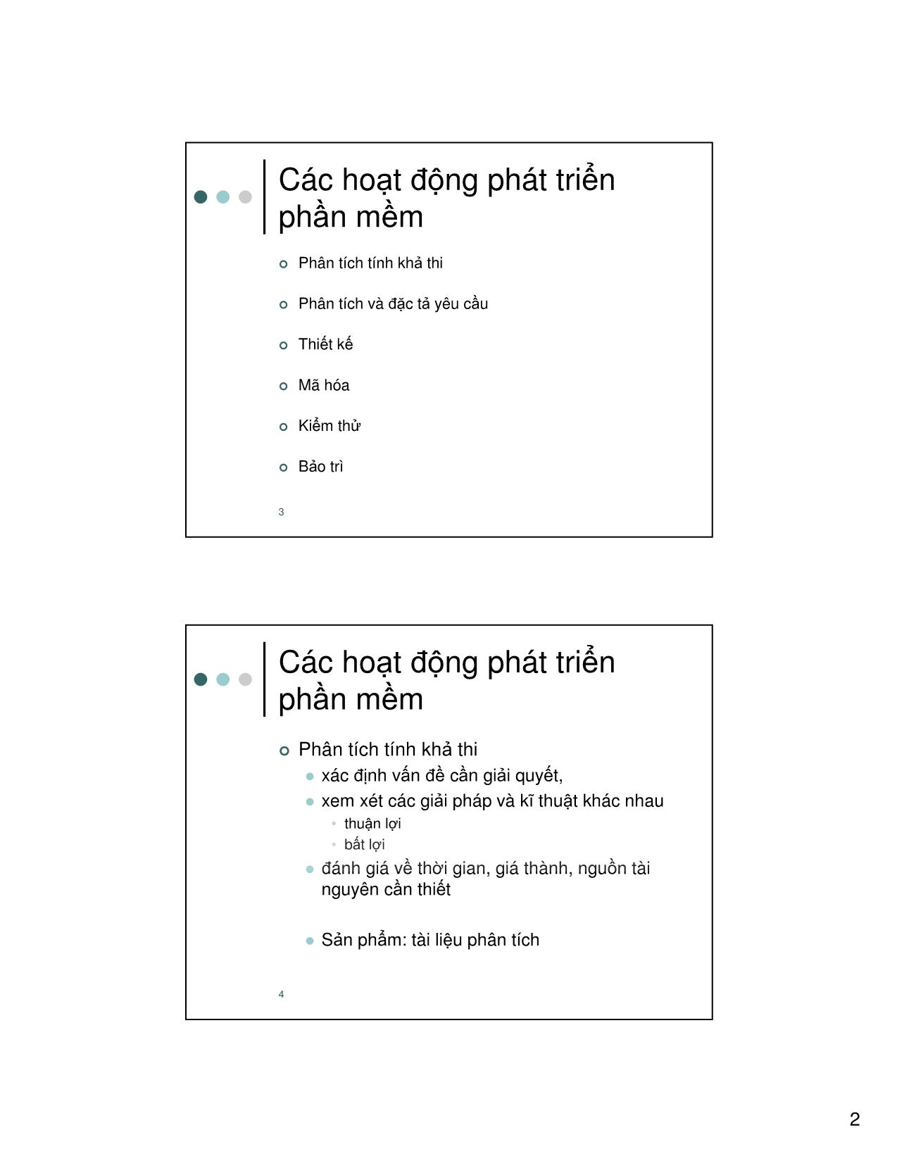 Bài giảng Nhập môn công nghệ phần mềm - Chương 2: Mô hình phát triển - Nguyễn Thanh Bình trang 2