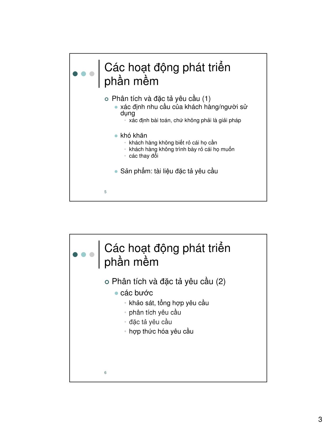 Bài giảng Nhập môn công nghệ phần mềm - Chương 2: Mô hình phát triển - Nguyễn Thanh Bình trang 3