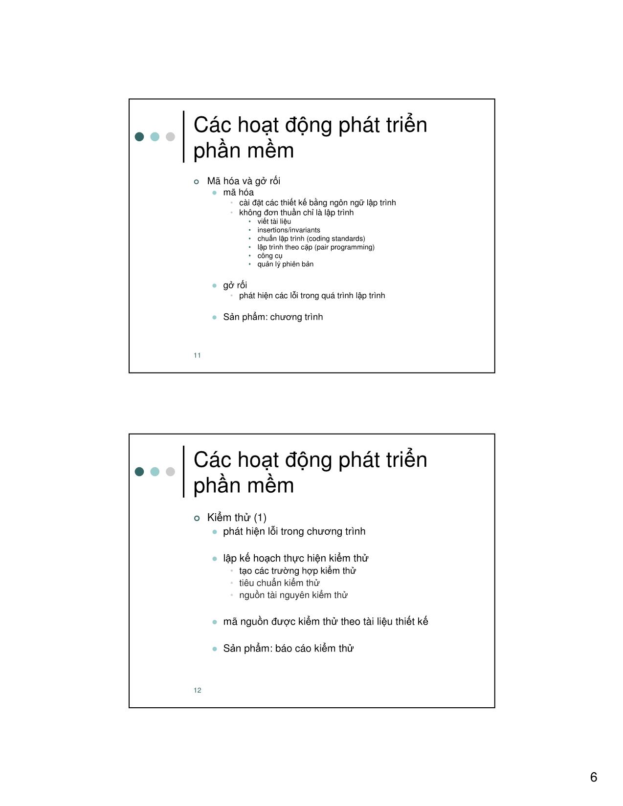 Bài giảng Nhập môn công nghệ phần mềm - Chương 2: Mô hình phát triển - Nguyễn Thanh Bình trang 6