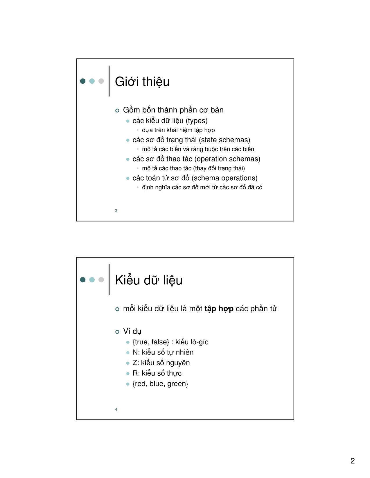 Bài giảng Nhập môn công nghệ phần mềm - Chương 5: Đặc tả Z - Nguyễn Thanh Bình trang 2