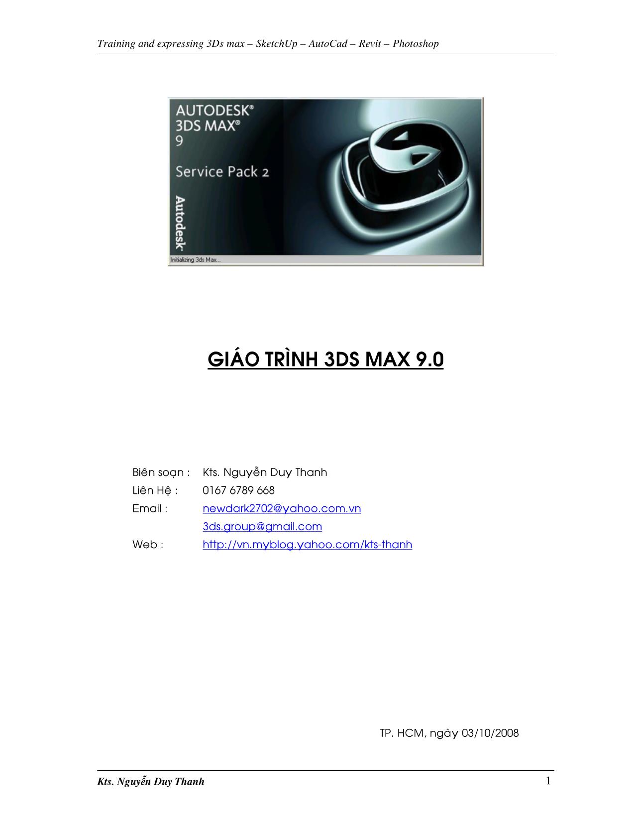 Giáo trình 3DS max 9.0 (Phần 1) trang 1