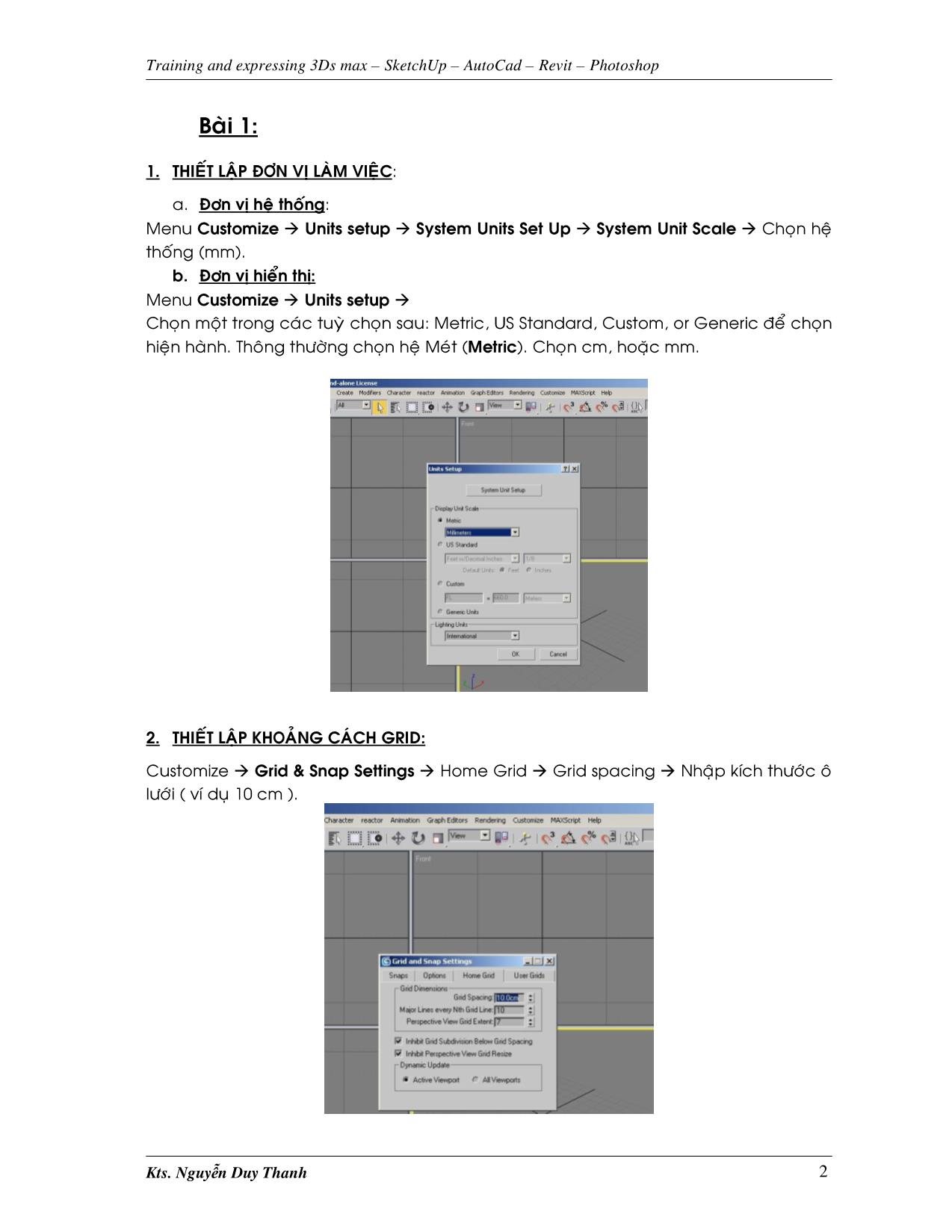 Giáo trình 3DS max 9.0 (Phần 1) trang 2