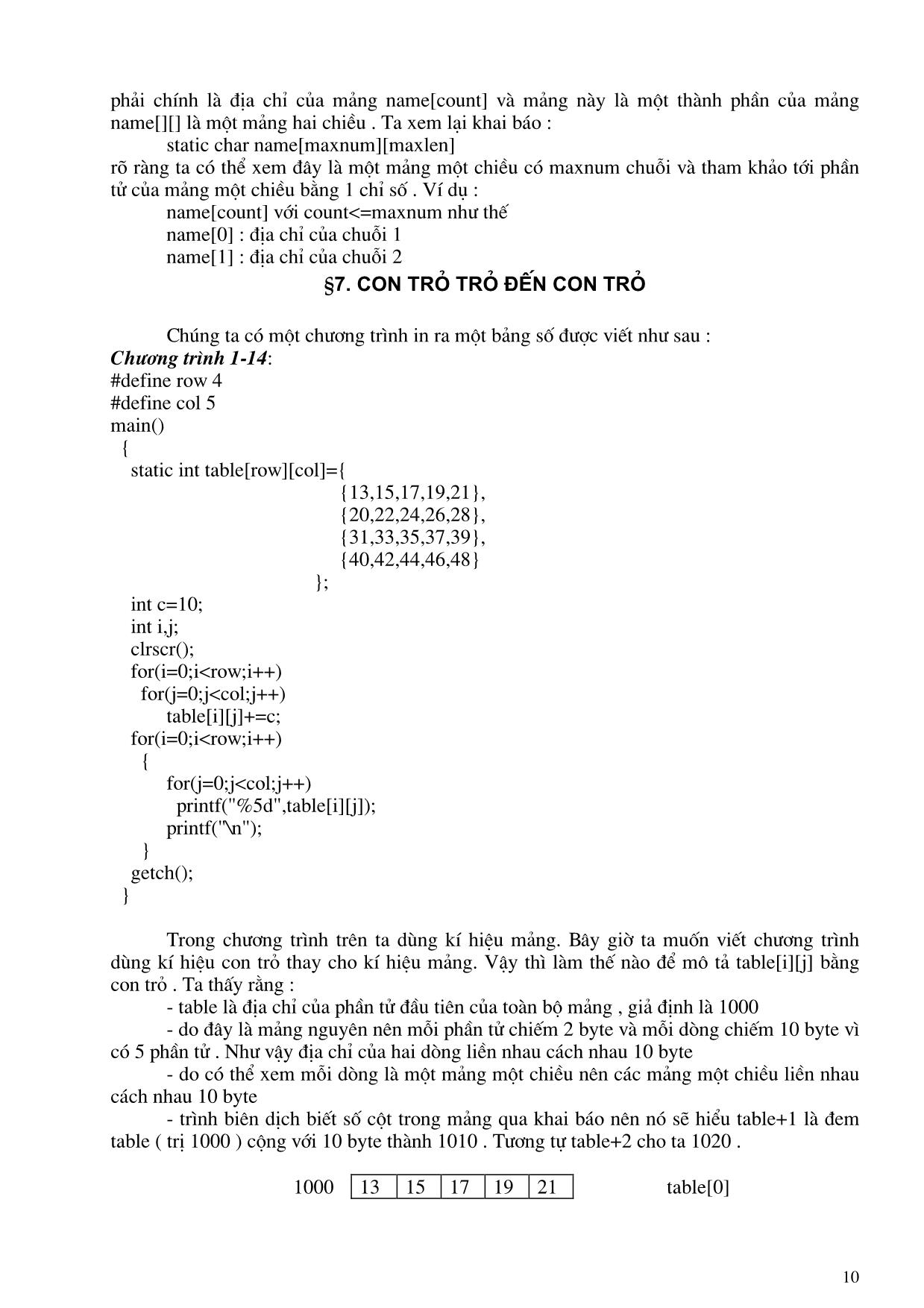 Giáo trình Turbo C nâng cao và C++ (Phần 1) trang 10