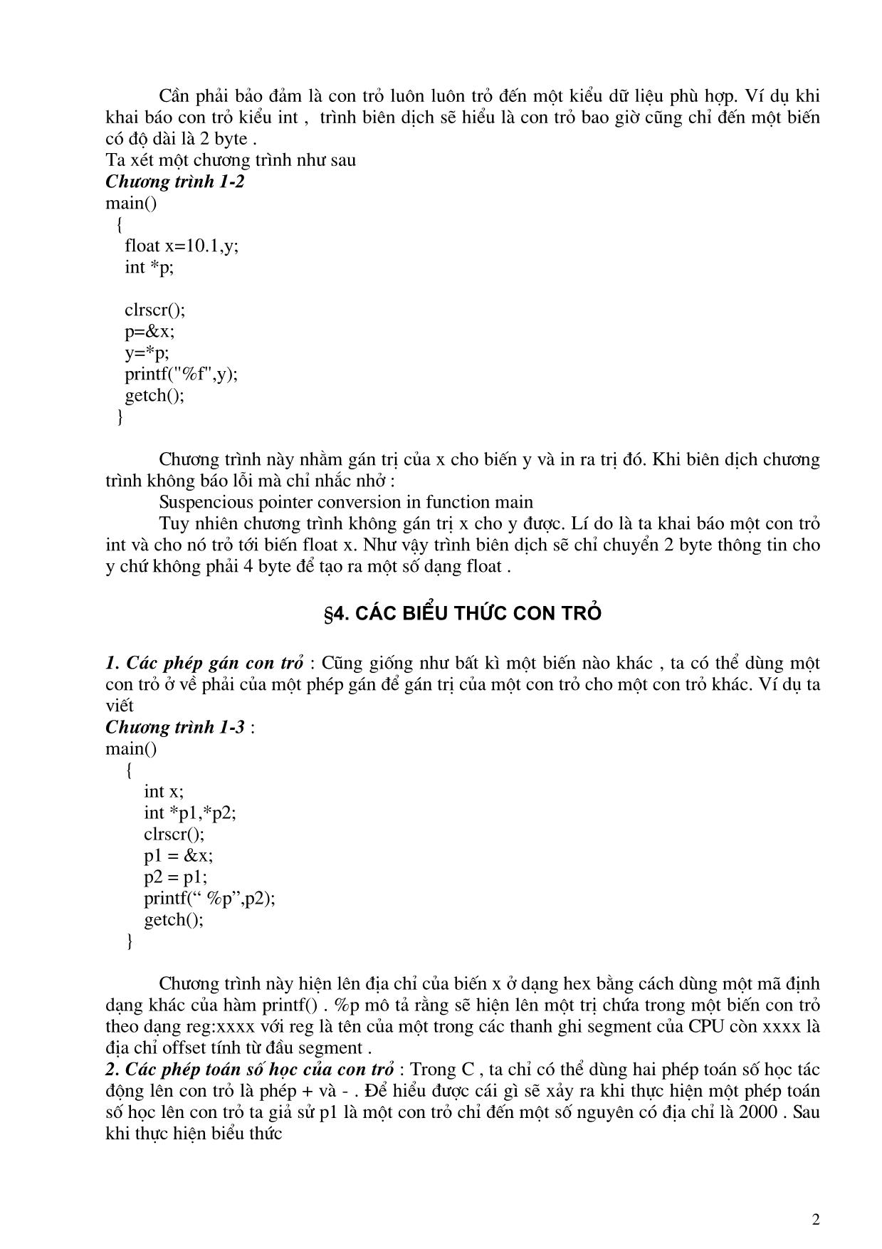 Giáo trình Turbo C nâng cao và C++ (Phần 1) trang 2