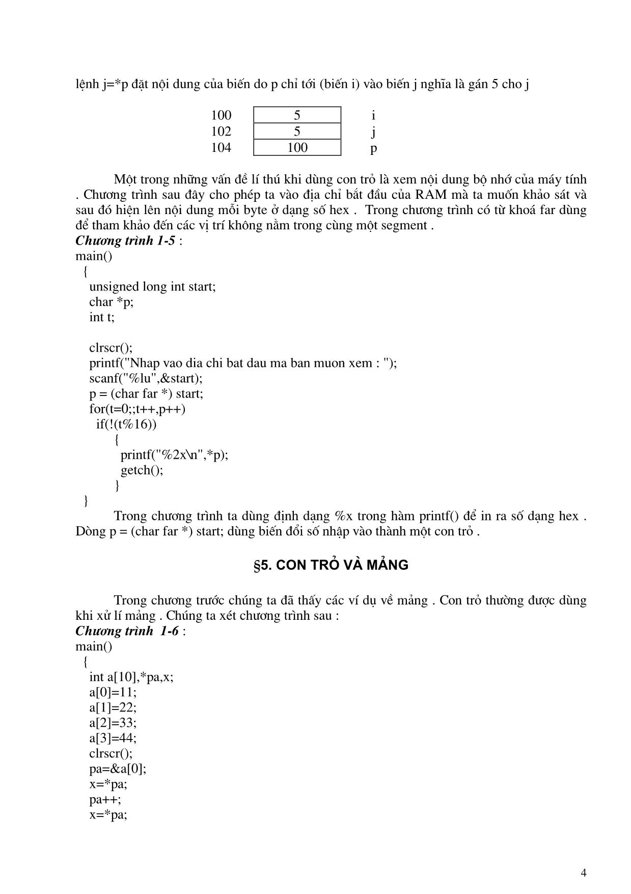 Giáo trình Turbo C nâng cao và C++ (Phần 1) trang 4