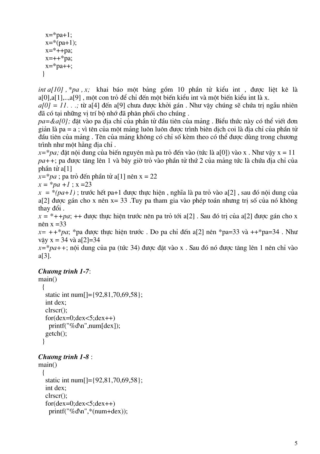 Giáo trình Turbo C nâng cao và C++ (Phần 1) trang 5