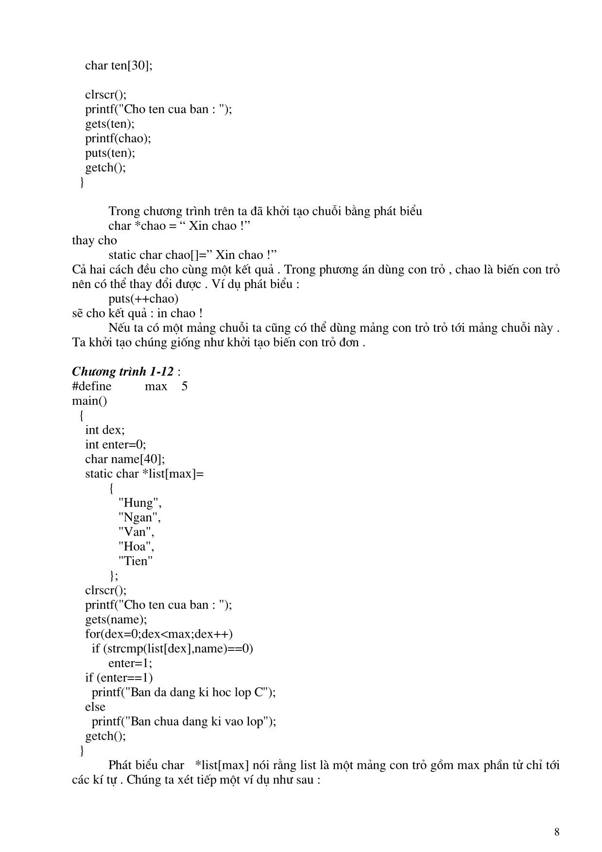 Giáo trình Turbo C nâng cao và C++ (Phần 1) trang 8