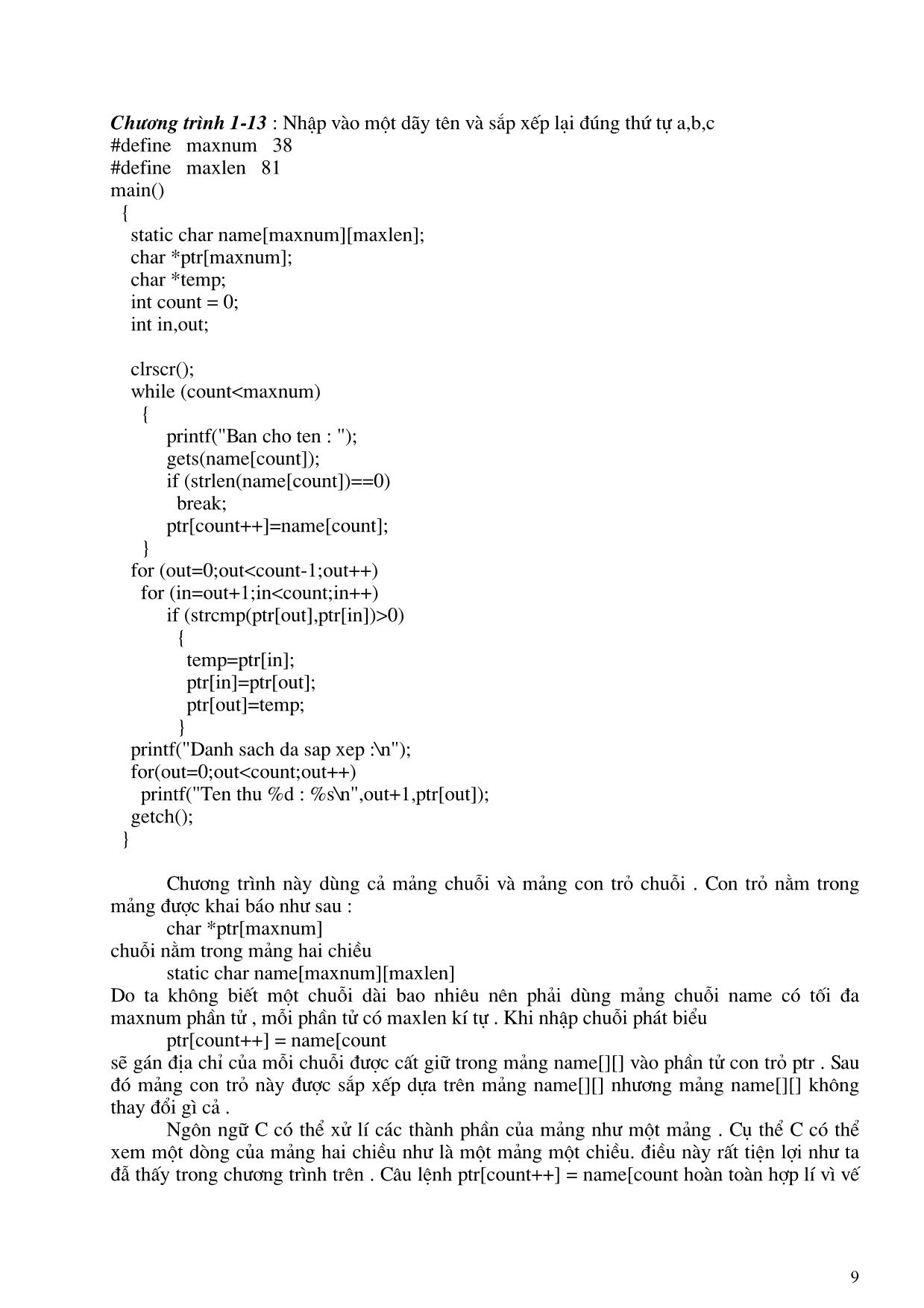 Giáo trình Turbo C nâng cao và C++ (Phần 1) trang 9