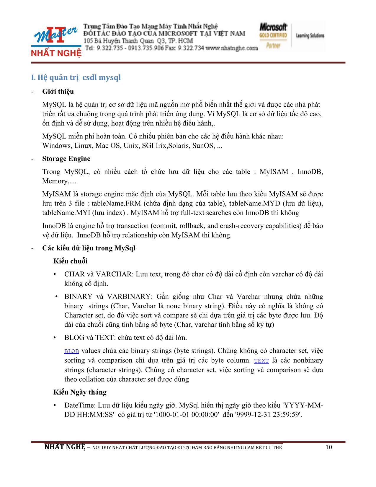 Giáo trình Hướng dẫn thiết kế Web PHP và MySQL (Phần 1) trang 10