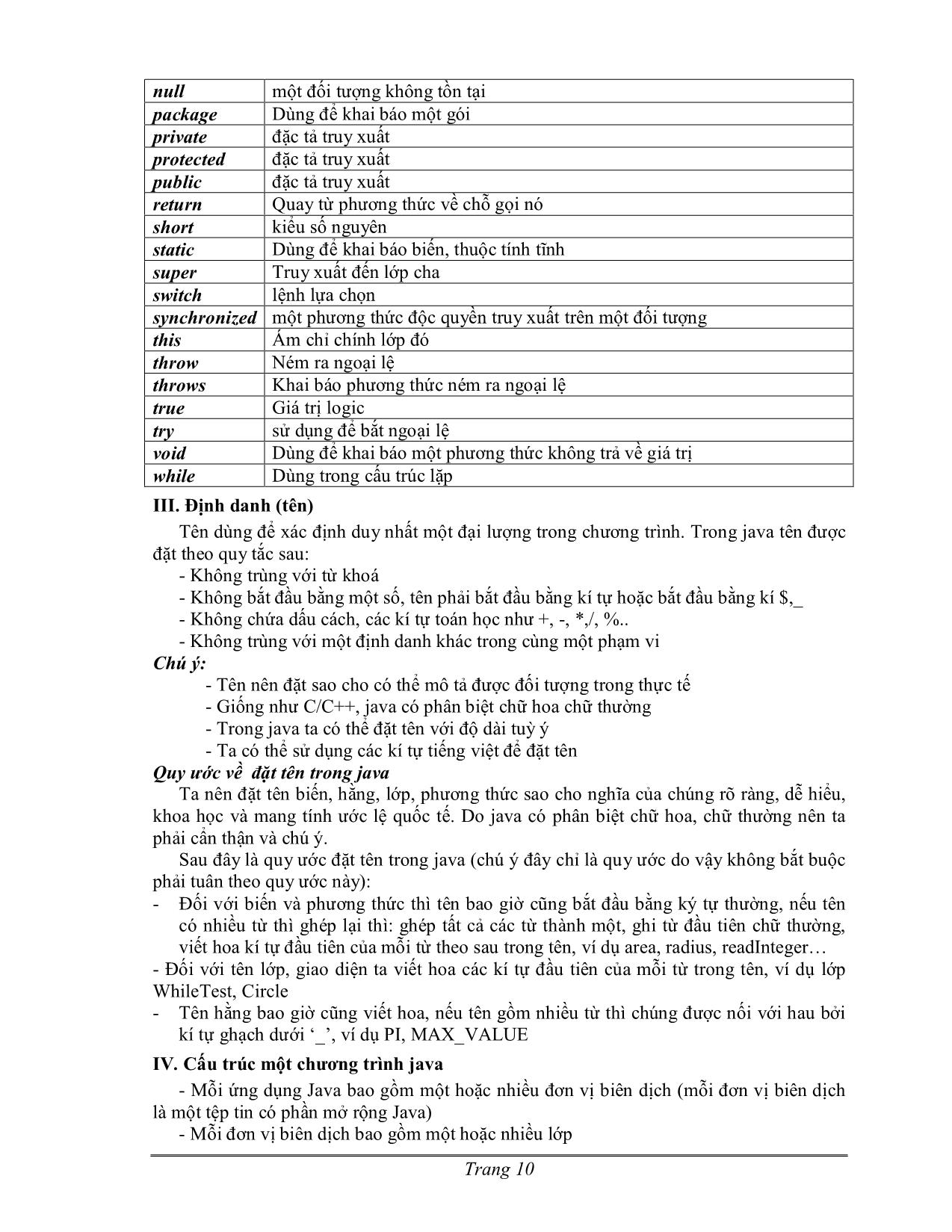 Giáo trình môn Lập trình Java (Phần 1) trang 10