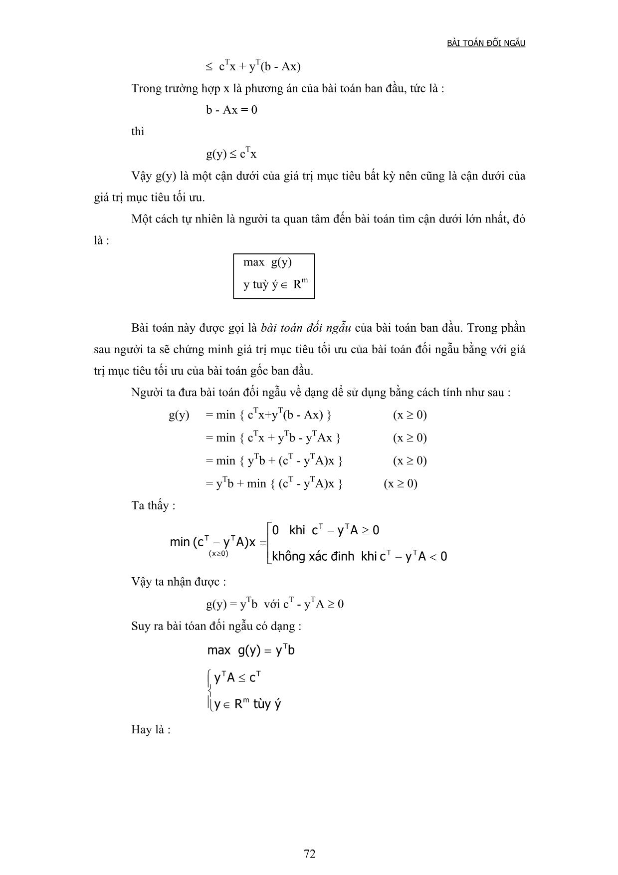 Giáo trình Lý thuyết cơ bản về quy hoạch tuyến tính (Phần 2) trang 4